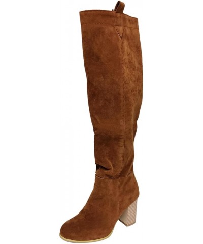 Knee High Boots Size 9 Women Boots Women's for Women Booties Boots Chunky Boots Knee-Hign Retro Heel Shoes Women's Boots Wint...