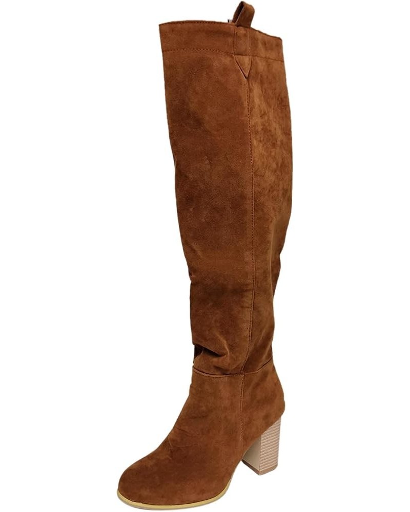 Knee High Boots Size 9 Women Boots Women's for Women Booties Boots Chunky Boots Knee-Hign Retro Heel Shoes Women's Boots Wint...