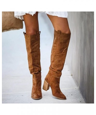 Knee High Boots Size 9 Women Boots Women's for Women Booties Boots Chunky Boots Knee-Hign Retro Heel Shoes Women's Boots Wint...