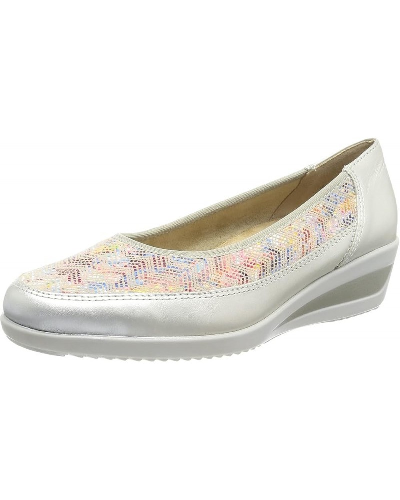 Women's Loafer White Gold Multi Coloured $91.96 Flats