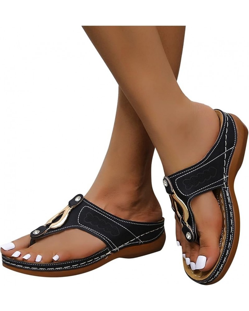 Orthopedic Sandals for Women, Arch Support Sandals Womens Orthotic Sandals Flip Flops Comfy Wedge Walking Slippers Anti-Slip ...