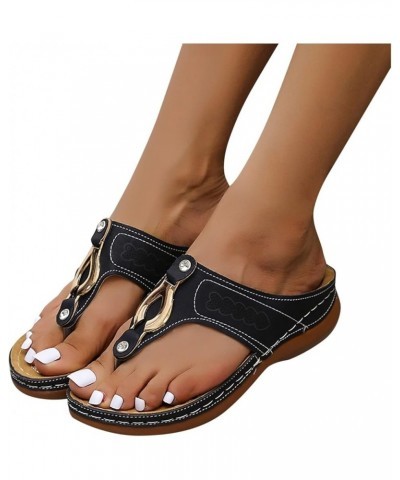 Orthopedic Sandals for Women, Arch Support Sandals Womens Orthotic Sandals Flip Flops Comfy Wedge Walking Slippers Anti-Slip ...