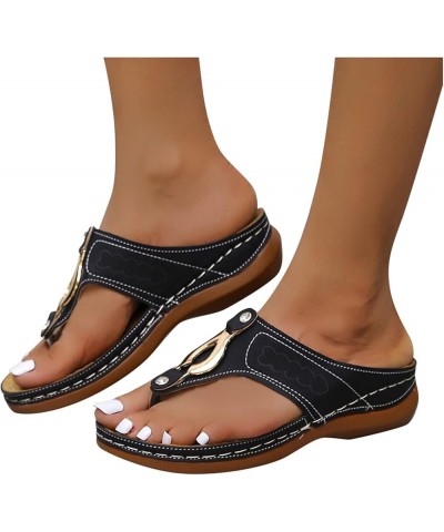 Orthopedic Sandals for Women, Arch Support Sandals Womens Orthotic Sandals Flip Flops Comfy Wedge Walking Slippers Anti-Slip ...