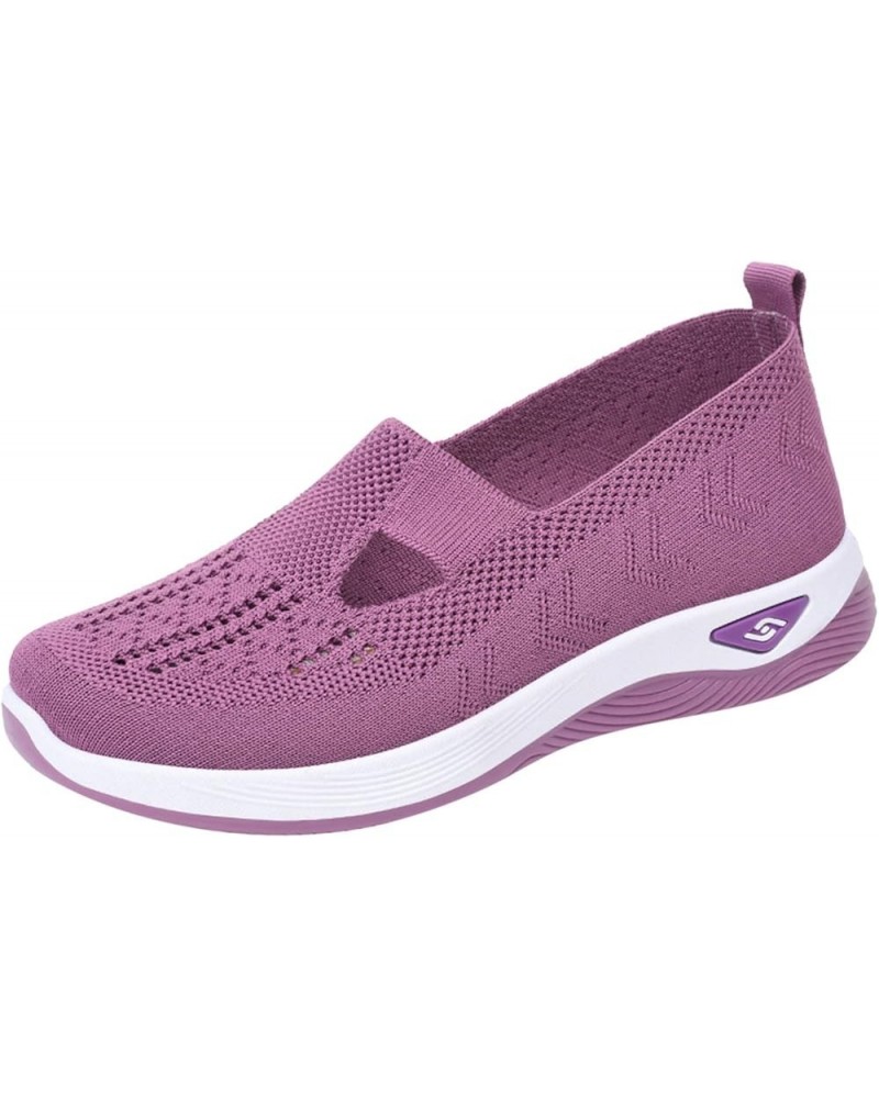 Women's Woven Orthopedic Breathable Shoes Go Walking Slip on Hands Free Slip in Sneakers Shoes with Arch Support for Women Pp...