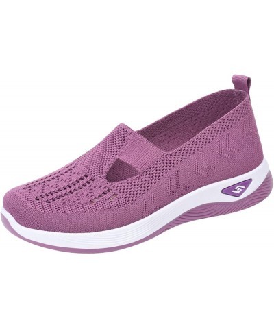 Women's Woven Orthopedic Breathable Shoes Go Walking Slip on Hands Free Slip in Sneakers Shoes with Arch Support for Women Pp...