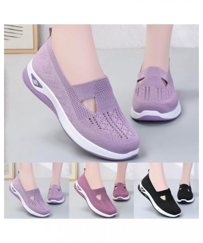 Women's Woven Orthopedic Breathable Shoes Go Walking Slip on Hands Free Slip in Sneakers Shoes with Arch Support for Women Pp...