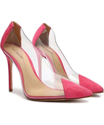 Women's Pointy Casual Comfortable Thin high-Heeled Shoes Transparent PVC Sandals Party Dance high-Heeled Shoes Pink 36 $44.89...