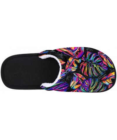 Color Palm Leaf Slippers Home for Women Men Watercolor Warm Soft Anti Skid House Shoes Washable Reusable for Bedroom Kitchen ...