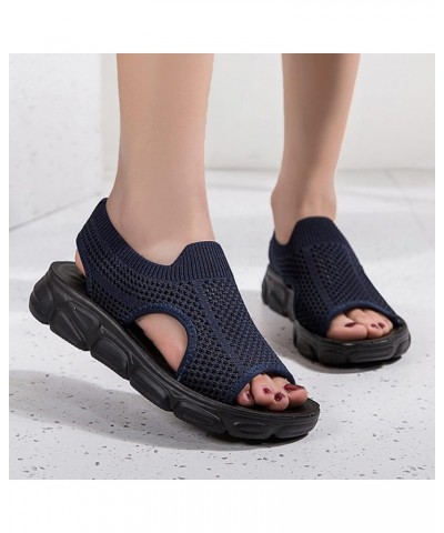 Flip Flop Socks Long Slides Black Sandals For Women'S Sandals Sandal For Women Wedge Sandals For Women Flats With Arch Navy 1...