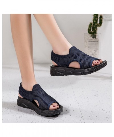 Flip Flop Socks Long Slides Black Sandals For Women'S Sandals Sandal For Women Wedge Sandals For Women Flats With Arch Navy 1...