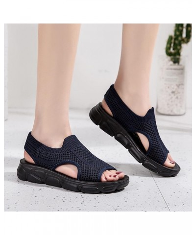 Flip Flop Socks Long Slides Black Sandals For Women'S Sandals Sandal For Women Wedge Sandals For Women Flats With Arch Navy 1...