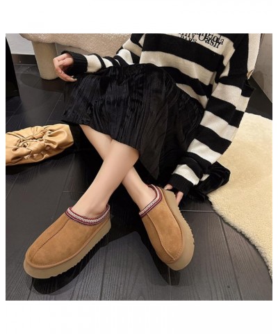 Fashion plush platform slippers Women's trend Mini Fleece Lined boots Platform boots Outdoor indoor slippers Anti slip boots ...