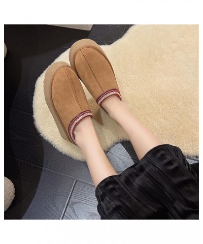 Fashion plush platform slippers Women's trend Mini Fleece Lined boots Platform boots Outdoor indoor slippers Anti slip boots ...