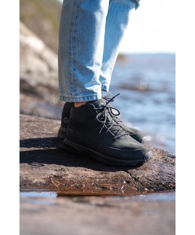 Larvik Hemp Biosole Hemp/Leather Midcut Walking Shoe with Grip Sole True Black $82.48 Outdoor Shoes