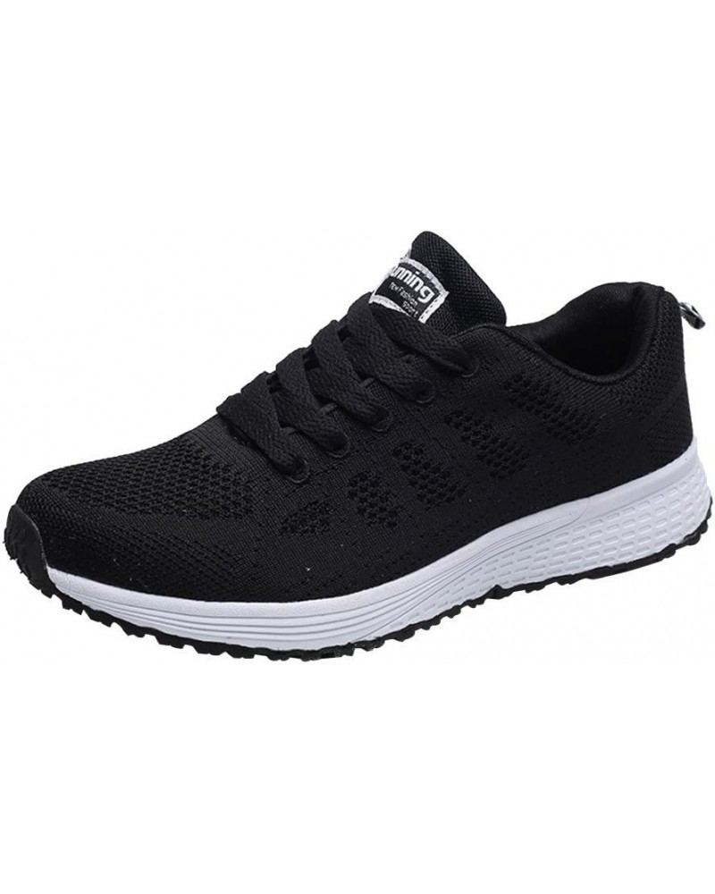 mesh Breathable Sneakers for Women Fashion Solid Color lace-up Walking Shoes Durable Non Slip Low top Athletic Tennis Shoes A...