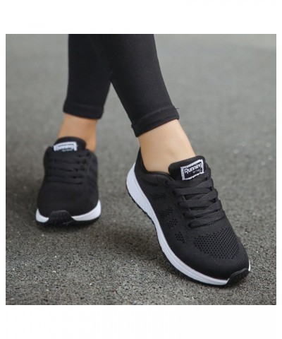 mesh Breathable Sneakers for Women Fashion Solid Color lace-up Walking Shoes Durable Non Slip Low top Athletic Tennis Shoes A...