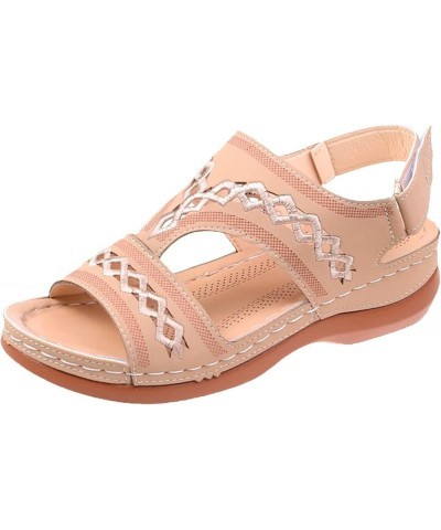 Women Shoes Size 12 Wide Sandals Comfort Quality PU Wedge High Heel Women Comfort Sandals Embroidered Large Women Sandals (Bl...