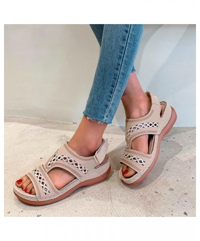 Women Shoes Size 12 Wide Sandals Comfort Quality PU Wedge High Heel Women Comfort Sandals Embroidered Large Women Sandals (Bl...