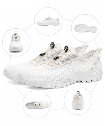 Women Water Shoes Men Quick Drying Hiking Swim Beach River Shoes for Fishing Water Sport Diving Sailing Travel All White $21....