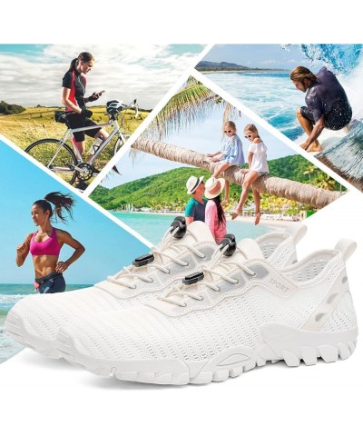 Women Water Shoes Men Quick Drying Hiking Swim Beach River Shoes for Fishing Water Sport Diving Sailing Travel All White $21....