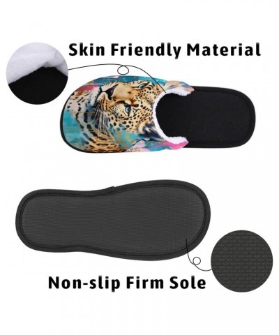 Leopard Home Slippers for Women, Colorful Animals Soft Unisex House Slippers Men Washable Reusable Indoor Slip On Anti-Skid F...