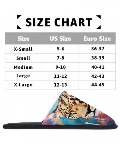 Leopard Home Slippers for Women, Colorful Animals Soft Unisex House Slippers Men Washable Reusable Indoor Slip On Anti-Skid F...