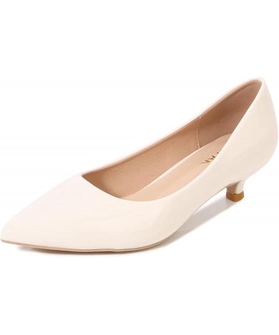 Women's Classic Pointed Toe Dress Shoes Party Low Heel Pumps D White $15.70 Pumps