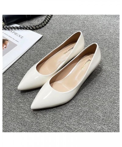 Women's Classic Pointed Toe Dress Shoes Party Low Heel Pumps D White $15.70 Pumps