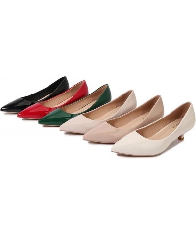 Women's Classic Pointed Toe Dress Shoes Party Low Heel Pumps D White $15.70 Pumps