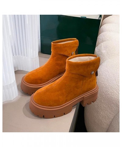 Womens Western Boots Ankle Booties Low Heel Laced Boots With Heel Women'S Winter Boots With Zipper Yellow $28.85 Outdoor Shoes