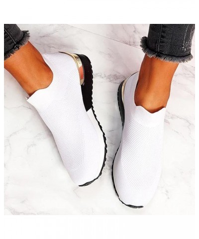 Womens Fashion Sneakers 2023 Retro Slip On Sneakers Women Arch Support Size 11 Wide Width White Nurse Shoes for Wide Women Co...