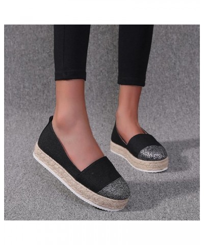 Women's Flat Heel Platform Casual Shoes Solid Color Shallow Mouth Round Toe Walking Sneakers Outdoor Comfortable Breathable D...