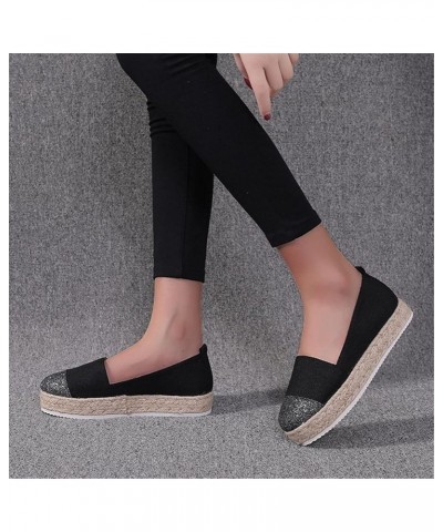 Women's Flat Heel Platform Casual Shoes Solid Color Shallow Mouth Round Toe Walking Sneakers Outdoor Comfortable Breathable D...