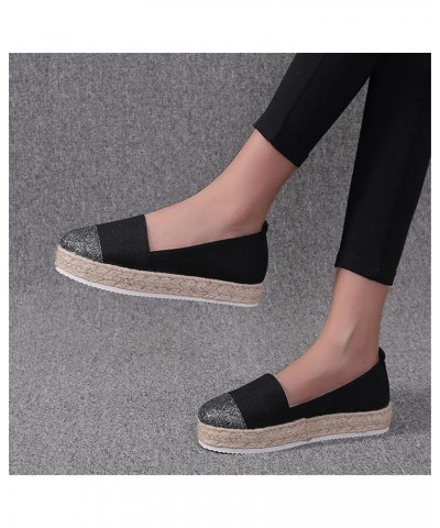 Women's Flat Heel Platform Casual Shoes Solid Color Shallow Mouth Round Toe Walking Sneakers Outdoor Comfortable Breathable D...