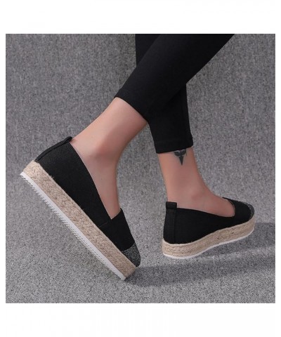 Women's Flat Heel Platform Casual Shoes Solid Color Shallow Mouth Round Toe Walking Sneakers Outdoor Comfortable Breathable D...