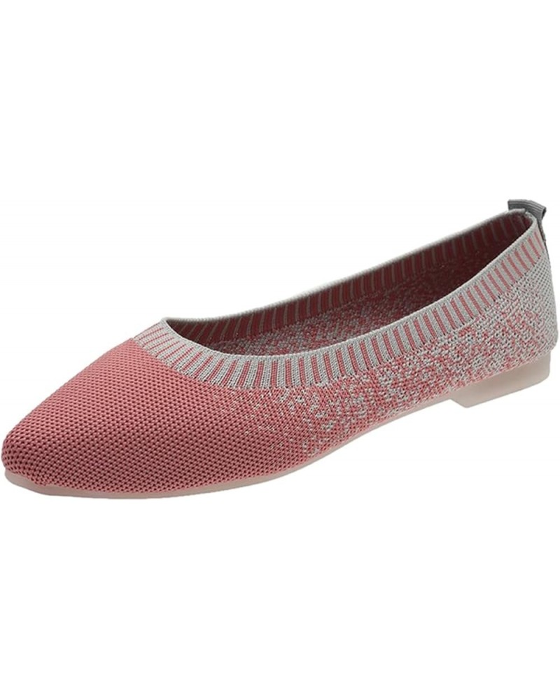 Soft Soled Loafers, Women's Ballet Flat Classic Round Toe Walking Shoes Casual Ladies Faux Leather Flat Shoes Pink $14.68 Loa...