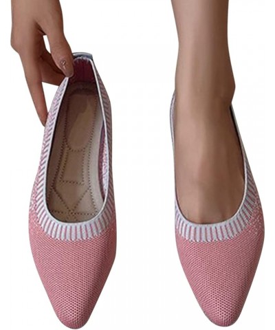 Soft Soled Loafers, Women's Ballet Flat Classic Round Toe Walking Shoes Casual Ladies Faux Leather Flat Shoes Pink $14.68 Loa...