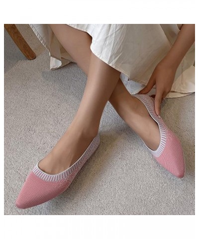 Soft Soled Loafers, Women's Ballet Flat Classic Round Toe Walking Shoes Casual Ladies Faux Leather Flat Shoes Pink $14.68 Loa...