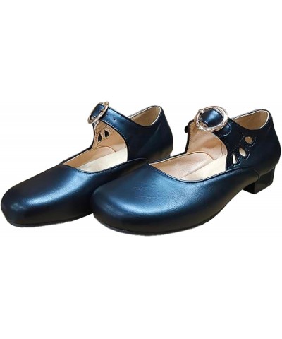 Comfortable Slip On Shoes Zapatos Planos De Mujer Pumps Shoes Women 3 Inch Heel Ballet Flats Blue $19.79 Flats