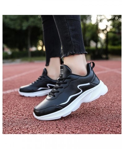 Slip-on Walking Shoes orthopedic platform loafers Comfy Walking Sneakers womans sneakers lace up sneakers Black $14.56 Athlet...