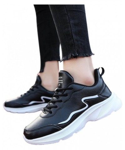 Slip-on Walking Shoes orthopedic platform loafers Comfy Walking Sneakers womans sneakers lace up sneakers Black $14.56 Athlet...