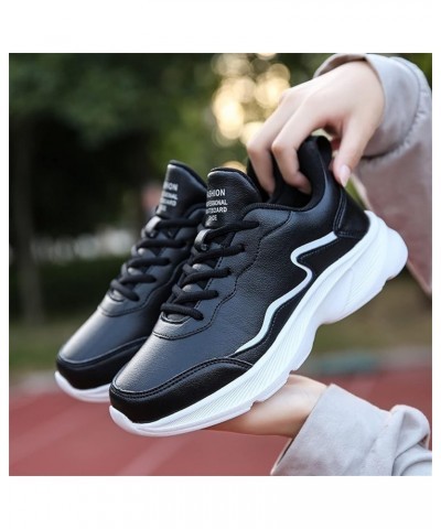 Slip-on Walking Shoes orthopedic platform loafers Comfy Walking Sneakers womans sneakers lace up sneakers Black $14.56 Athlet...