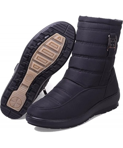 Women Winter Warm Boots Plush Lining Snow Boots Ladies Anti-Slip Platform Low Heel Cotton Booties Comfy Flats Waterproof Outd...