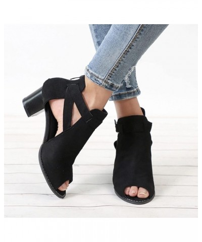 Womens Black Sandals Flat Sandals for Women Elegant Summer Out Hollow Fashion Spring Mouth Shoes Sandals Women Fish Ladies Wo...