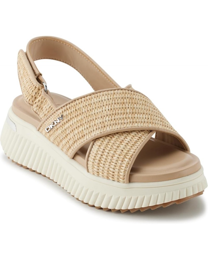 women's Malai Woven Crisscross Slingback Platform Sandal Slide Natural $51.97 Sandals