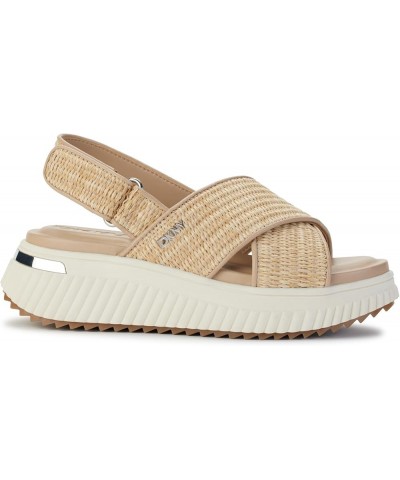 women's Malai Woven Crisscross Slingback Platform Sandal Slide Natural $51.97 Sandals