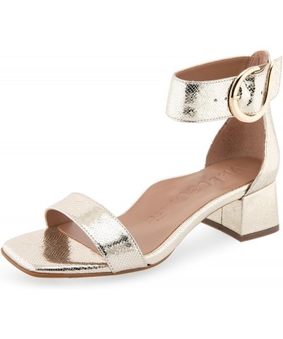 Women's Eliza Heeled Sandal Platino Leather $31.50 Sandals