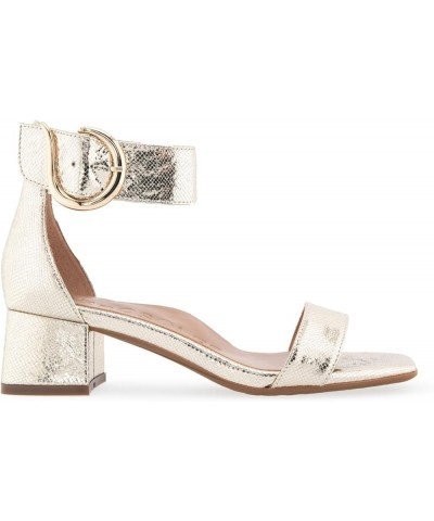 Women's Eliza Heeled Sandal Platino Leather $31.50 Sandals