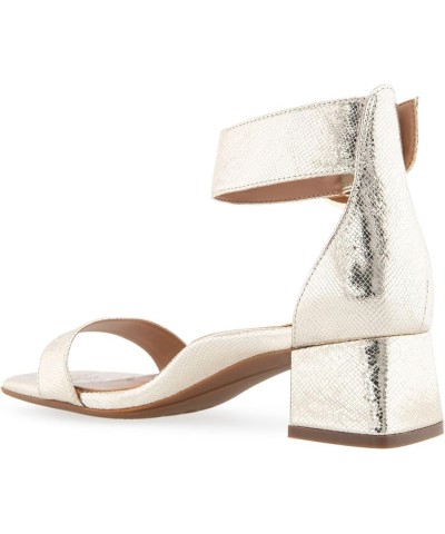 Women's Eliza Heeled Sandal Platino Leather $31.50 Sandals