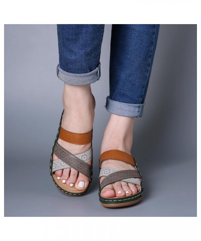 Sandals Women Summer Fashion Hollow-Out Flip Flops Arch Support Slippers Beach Roman Open Toe Orthopedic Sandal U15-green $10...